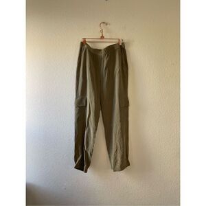 Theory womens 100% silk cargo pull‎ on pants size medium
